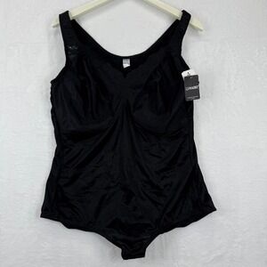 Lunaire Instant Shaping Black Full Body Slimming Control Bodysuit‎ Tank 44D